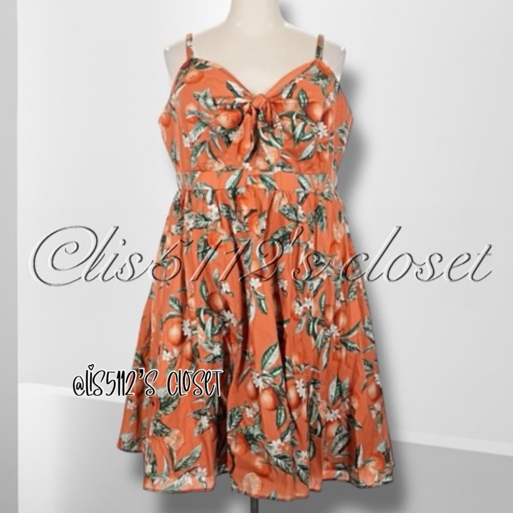 Torrid Retro Chic Orange Groves Mini Rockabilly Pinup Swing Dress 3X 22 24 - Picture 5 of 16